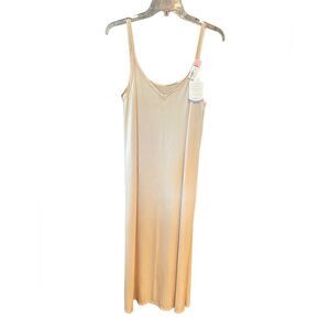 Cabernet Sz 38” NWT Rose Beige Skinny Strap Maxi Chemise Loungewear Under Slip